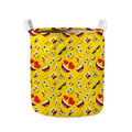 Funny Emoji Pattern Print Collapsible Laundry Basket