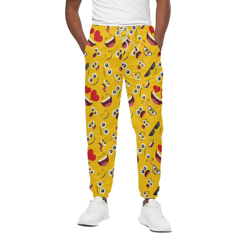 Funny Emoji Pattern Print Cotton Pants