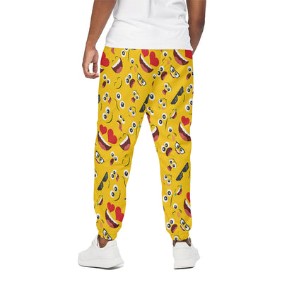 Funny Emoji Pattern Print Cotton Pants