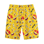 Funny Emoji Pattern Print Cotton Shorts