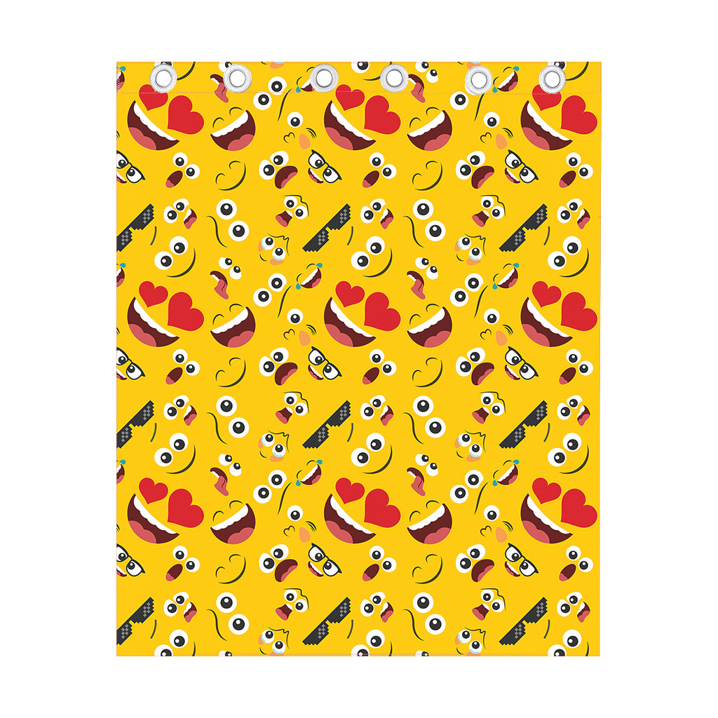 Funny Emoji Pattern Print Curtain
