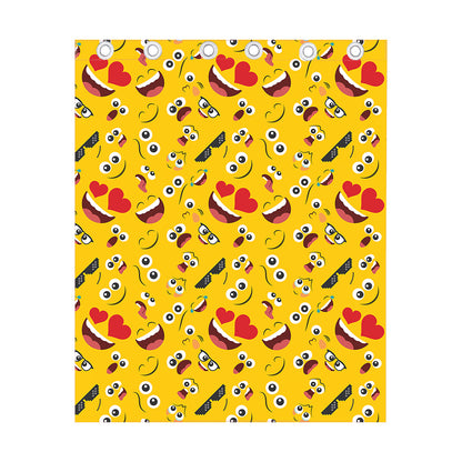 Funny Emoji Pattern Print Curtain