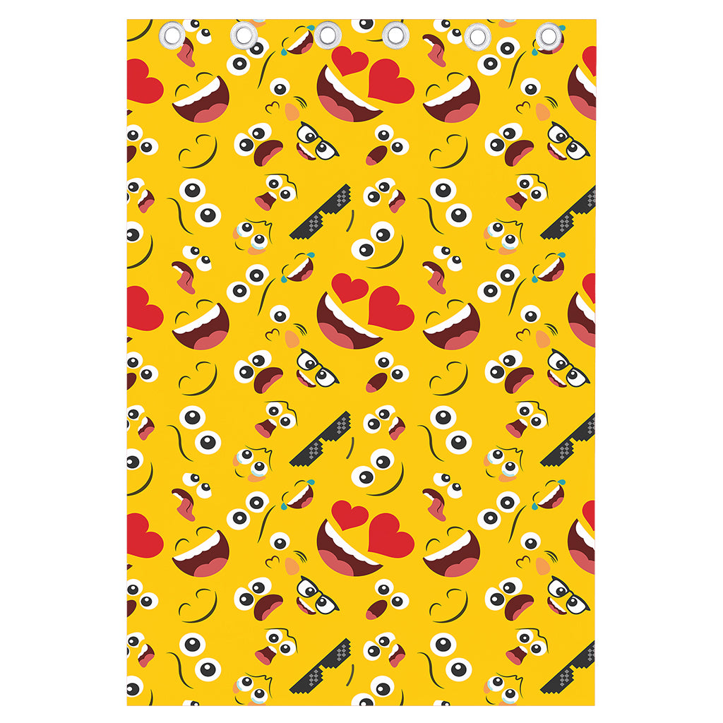 Funny Emoji Pattern Print Curtain