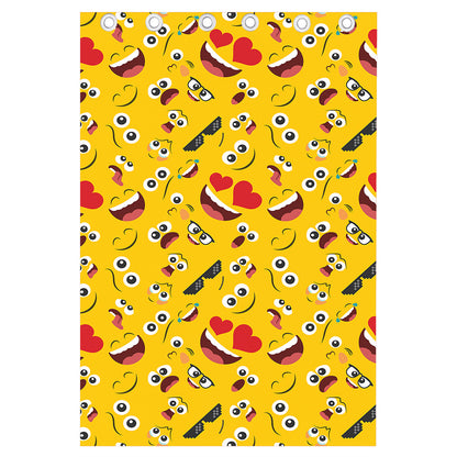 Funny Emoji Pattern Print Curtain