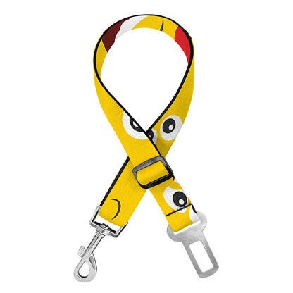 Funny Emoji Pattern Print Dog Seat Belt