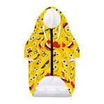 Funny Emoji Pattern Print Dog Zip Up Hoodie