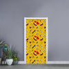 Funny Emoji Pattern Print Door Sticker