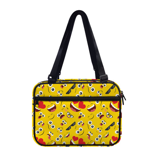 Funny Emoji Pattern Print Double Strap Bible Bag