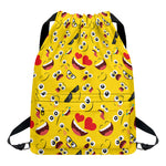 Funny Emoji Pattern Print Drawstring Backpack