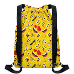 Funny Emoji Pattern Print Drawstring Backpack