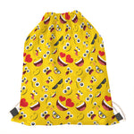 Funny Emoji Pattern Print Drawstring Bag