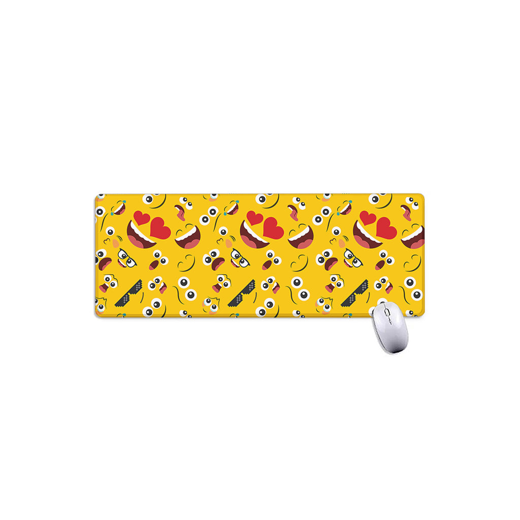 Funny Emoji Pattern Print Extended Mouse Pad
