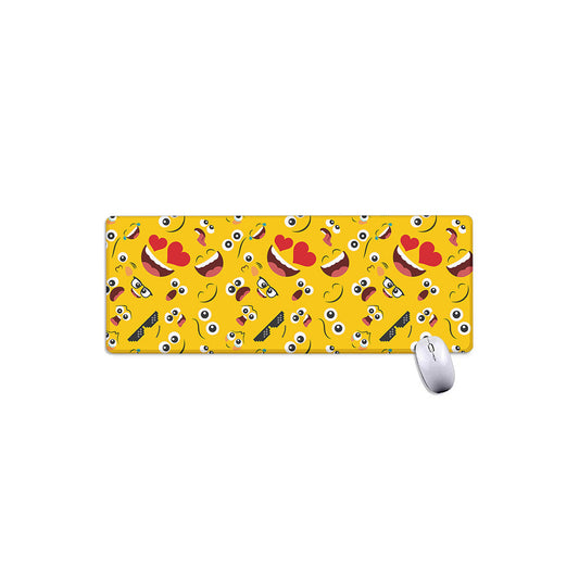 Funny Emoji Pattern Print Extended Mouse Pad