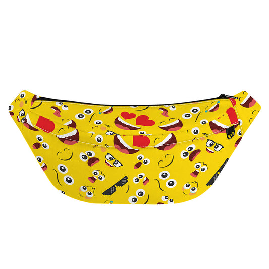 Funny Emoji Pattern Print Fanny Pack