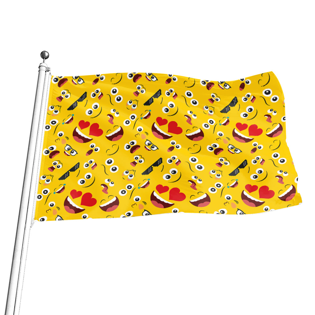 Funny Emoji Pattern Print Flag