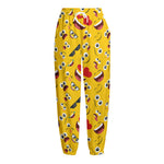 Funny Emoji Pattern Print Fleece Lined Knit Pants