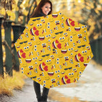 Funny Emoji Pattern Print Foldable Umbrella
