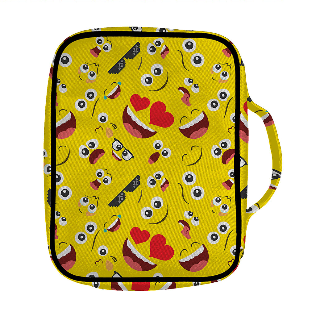 Funny Emoji Pattern Print Front Pocket Bible Bag