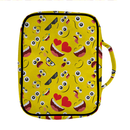 Funny Emoji Pattern Print Front Pocket Bible Bag
