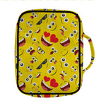 Funny Emoji Pattern Print Front Pocket Bible Bag