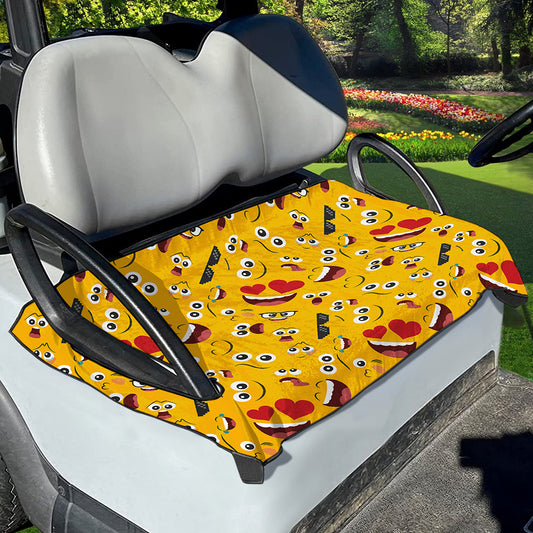 Funny Emoji Pattern Print Golf Cart Seat Cover