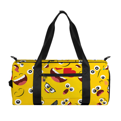 Funny Emoji Pattern Print Gym Bag