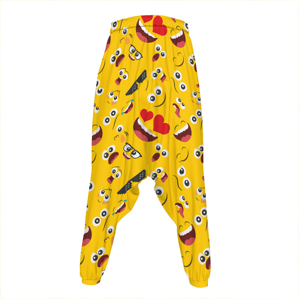 Funny Emoji Pattern Print Hammer Pants