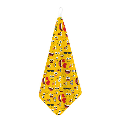 Funny Emoji Pattern Print Hand Towel