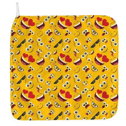 Funny Emoji Pattern Print Hand Towel