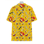 Funny Emoji Pattern Print Hawaiian Shirt