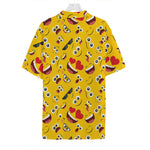 Funny Emoji Pattern Print Hawaiian Shirt