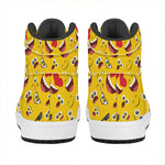 Funny Emoji Pattern Print High Top Leather Sneakers
