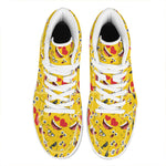 Funny Emoji Pattern Print High Top Leather Sneakers