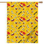 Funny Emoji Pattern Print House Flag