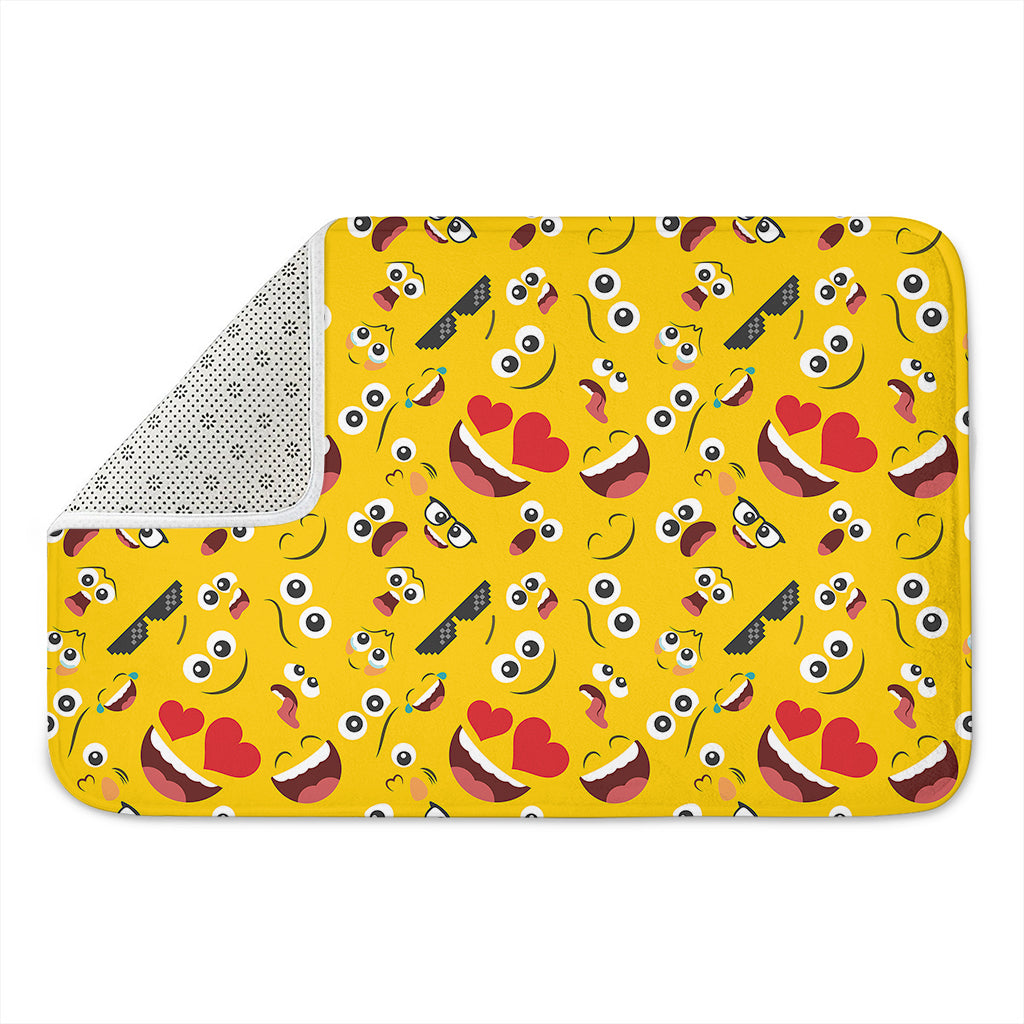 Funny Emoji Pattern Print Indoor Door Mat