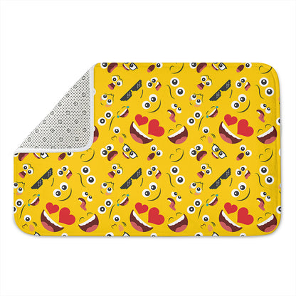 Funny Emoji Pattern Print Indoor Door Mat