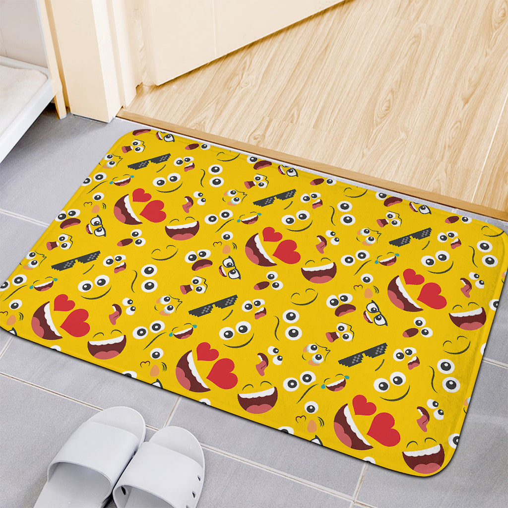 Funny Emoji Pattern Print Indoor Door Mat