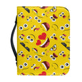 Funny Emoji Pattern Print Leather Bible Cover