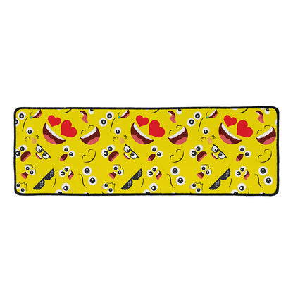 Funny Emoji Pattern Print Long Kitchen Mat