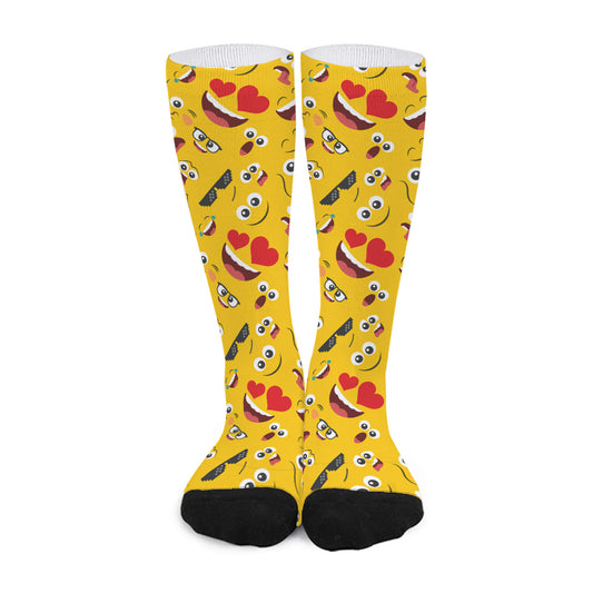 Funny Emoji Pattern Print Long Socks