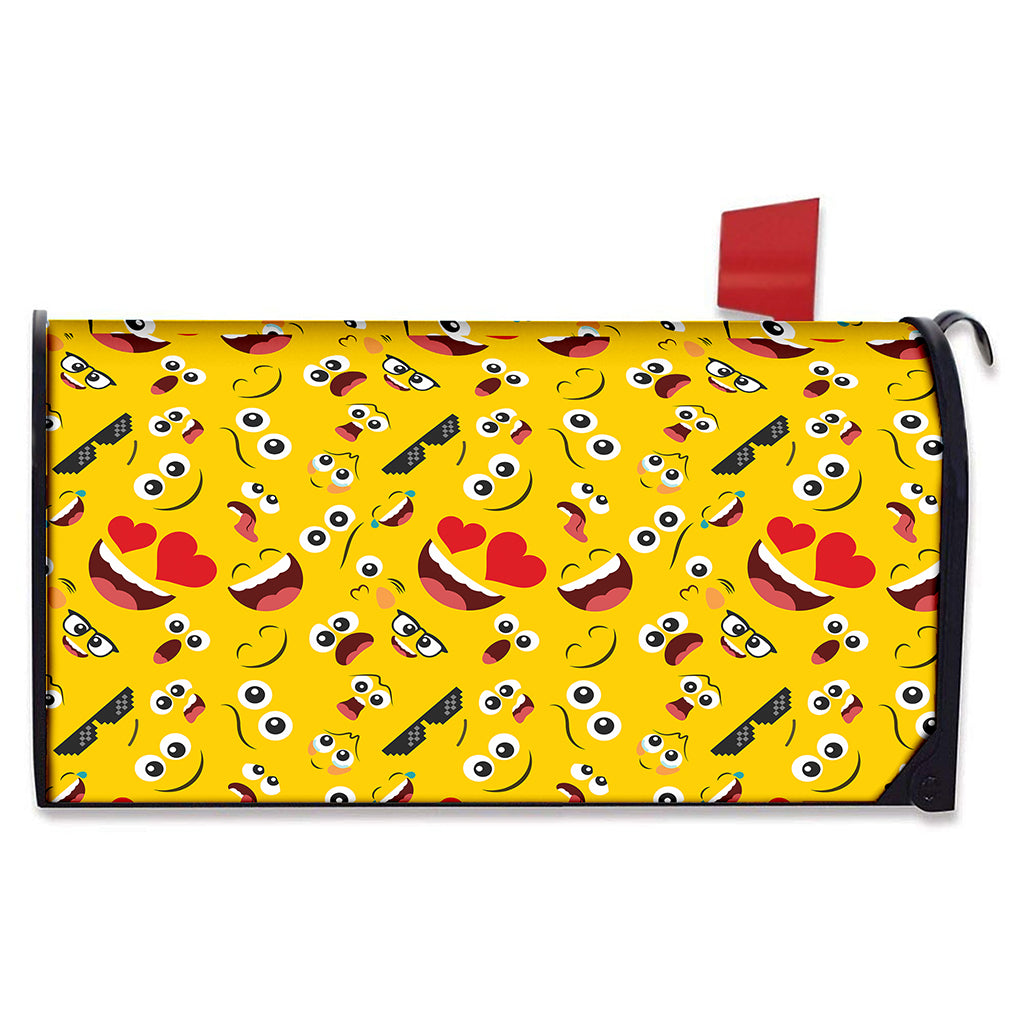 Funny Emoji Pattern Print Mailbox Cover