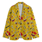 Funny Emoji Pattern Print Men's Blazer