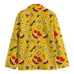 Funny Emoji Pattern Print Men's Blazer