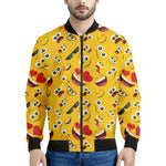 Funny Emoji Pattern Print Men's Bomber Jacket