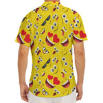 Funny Emoji Pattern Print Men's Deep V-Neck Shirt