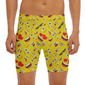 Funny Emoji Pattern Print Men's Long Boxer Briefs