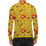 Funny Emoji Pattern Print Men's Long Sleeve Rash Guard
