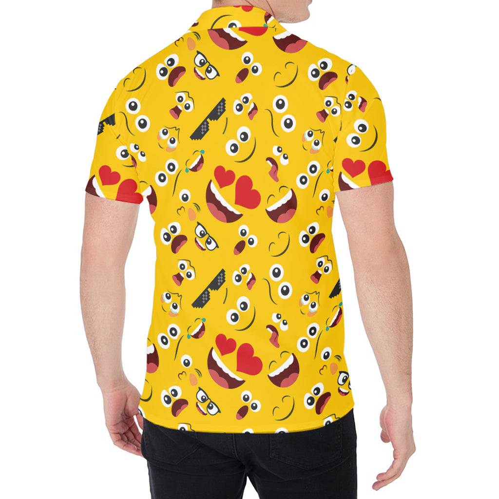 Funny Emoji Pattern Print Men's Shirt