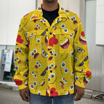 Funny Emoji Pattern Print Men's Shirt Jacket