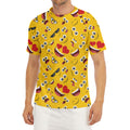 Funny Emoji Pattern Print Men's Short Sleeve Rash Guard